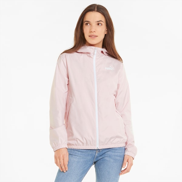 Essentials Solid Windbreaker Jacket Women, Chalk Pink, large-ZAF