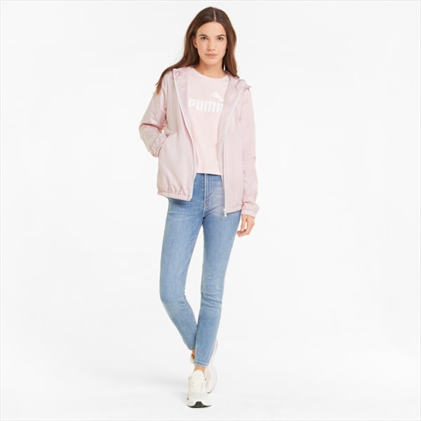 Essentials Solid Windbreaker Jacket Women, Chalk Pink, large-ZAF
