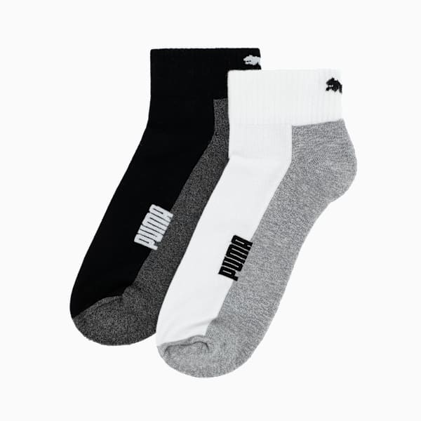 Cushion Running Socks (Two-pack) Men, black-white, large-ZAF