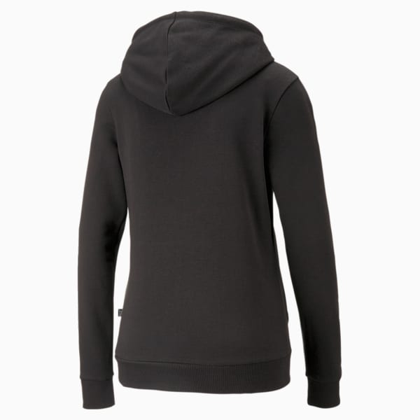 Essentials+ Metallic Logo Women's Hoodie, PUMA Black-Gold, large-MEX