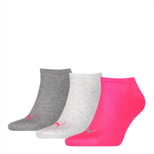 Calcetines PUMA, Paquete con 3 pares, middle grey melange / pink, large-MEX