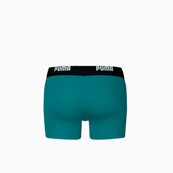 PUMA Swim Logo Men's Swimming Trunks, real teal, large-ZAF