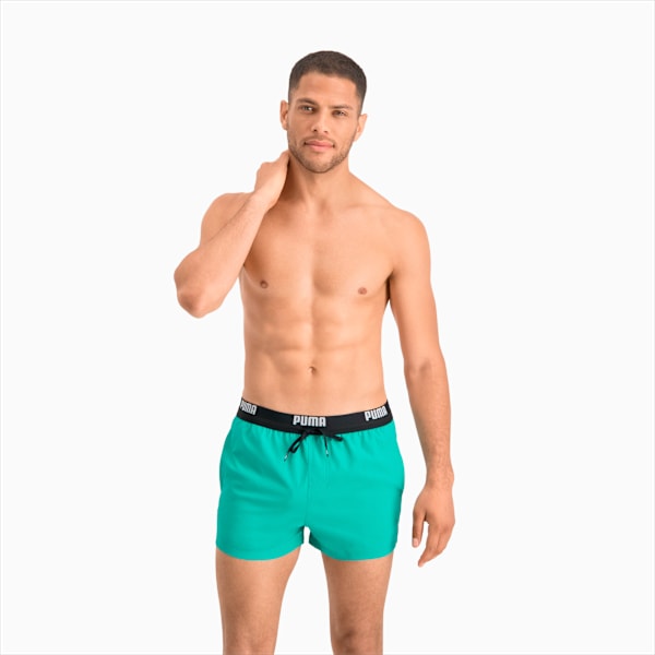 PUMA  Logo Men's Short Length Swimming Shorts, aqua, large-ZAF
