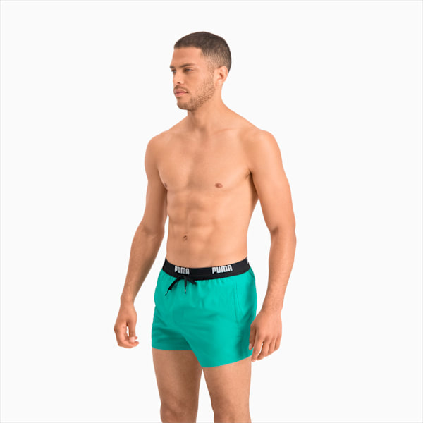 PUMA  Logo Men's Short Length Swimming Shorts, aqua, large-ZAF