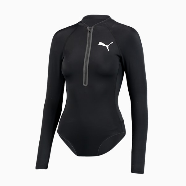 Traje de baño Mujer manga larga, black, large-MEX