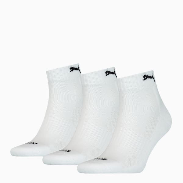 Medias PUMA tobilleros acolchados unisex, pack de 3 pares, white, large-ARG