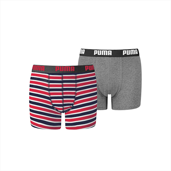 Classic Printed Stripe Boy's Boxers 2 pack, ribbon red, large-MEX
