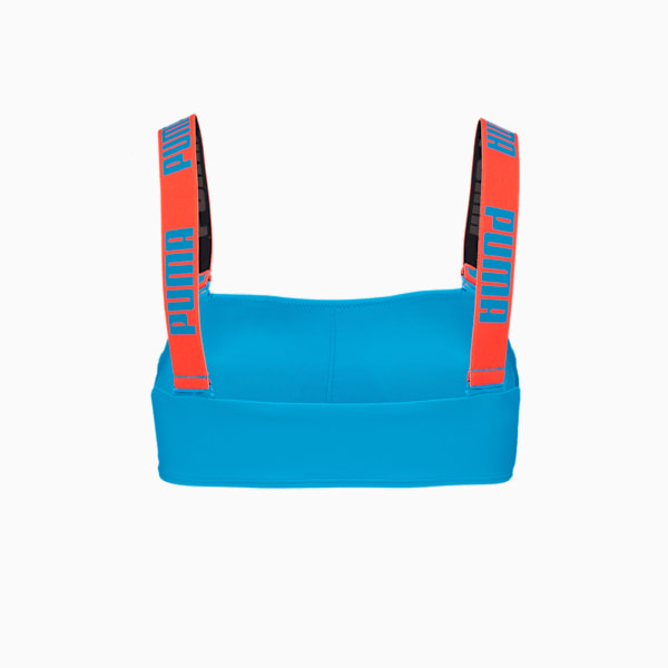 PUMA Swim Women's Bandeau Top, bright blue, large-MEX