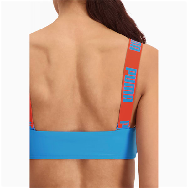 PUMA Swim Women's Bandeau Top, bright blue, large-MEX