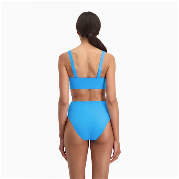 PUMA Swim Scoop Neck Women's Bikini Top, bright blue, large-MEX