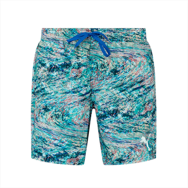 PUMA Swim Men's Printed Mid-Length Short, Multicolor, large-MEX