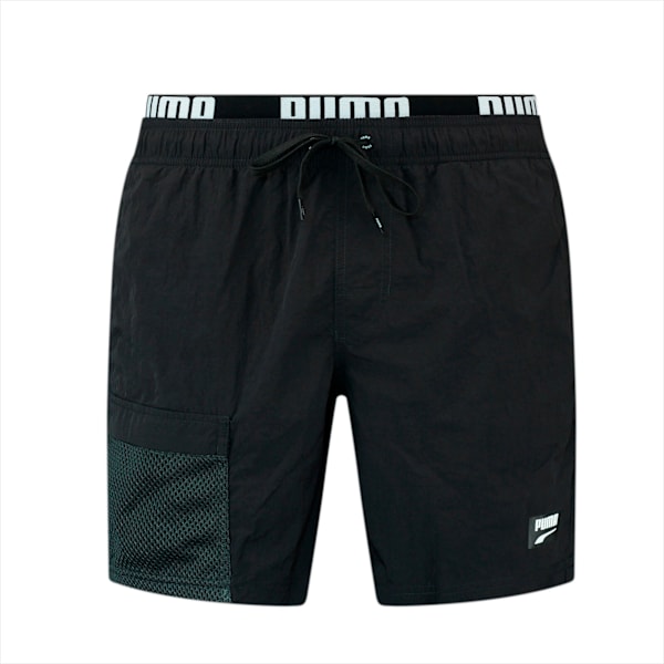 PUMA Swim Men's Utility Mid-Length Short, black, large-MEX