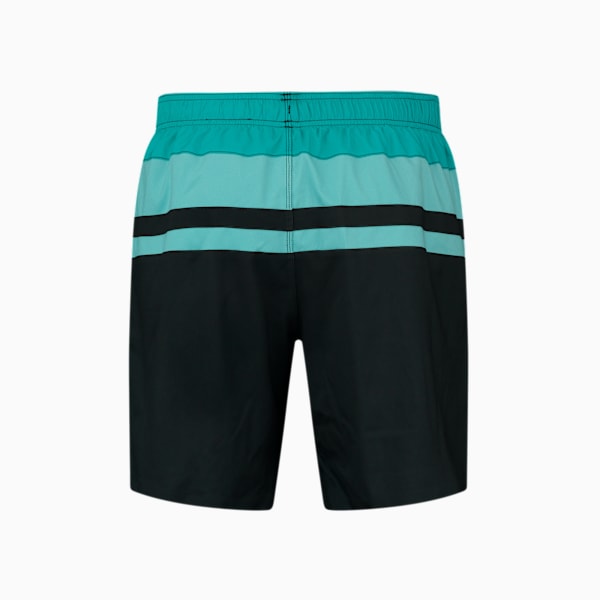 PUMA Swim Heritage Men's Mid-Length Shorts, black / green, large-MEX