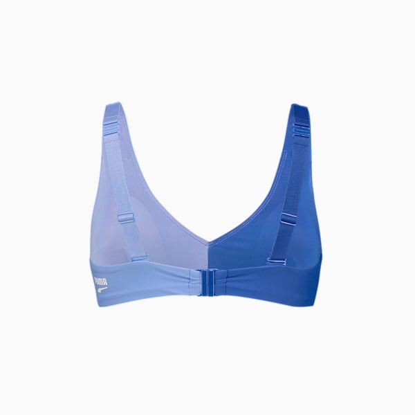 PUMA Swim Women's Colourblock Plunge Top, purple magic, large-MEX