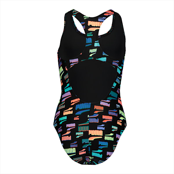 PUMA SWIM WOMEN SWIMSUIT 1P, black combo, large-MEX