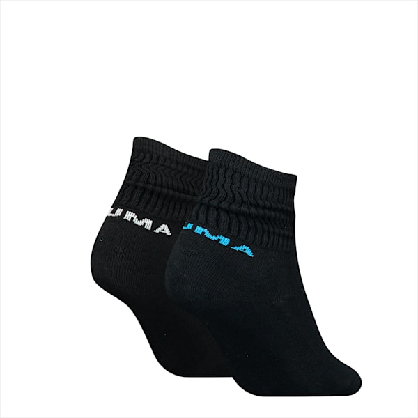 PUMA Women's Slouch Crew Socks 2 pack, purple / black, large-MEX