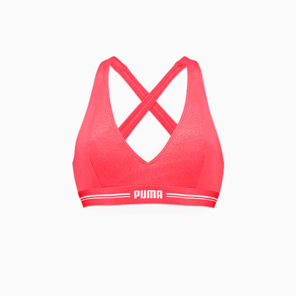 Women's Cross Back Padded Top, hibiscus, large-ZAF
