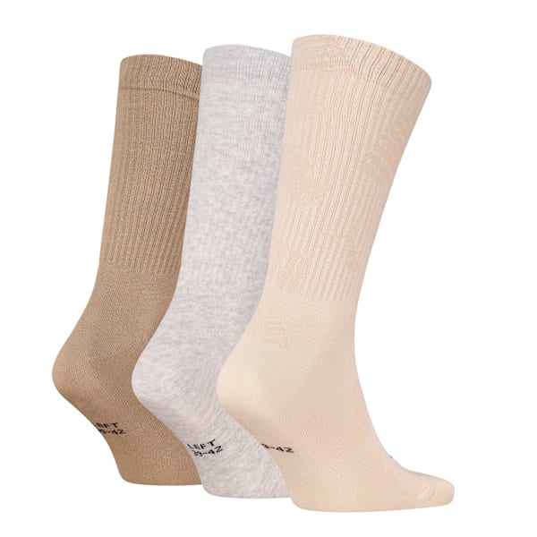 PUMA Unisex Crew Socks 3 pack, sand combo, large-MEX
