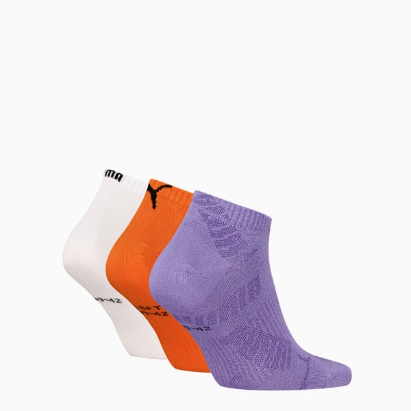 PUMA Unisex Sneaker Socks 3 pack, purple combo, large-MEX