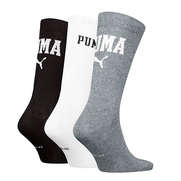 Logo Crew Socks Unisex (3-pack), grey/white/black, large-MEX