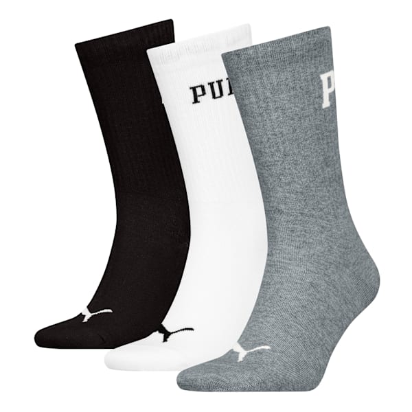 Logo Crew Socks Unisex (3-pack), grey/white/black, large-MEX