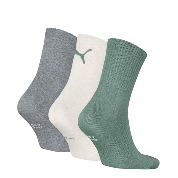 Logo Short Crew Socks Unisex (3-pack), green / grey, large-MEX