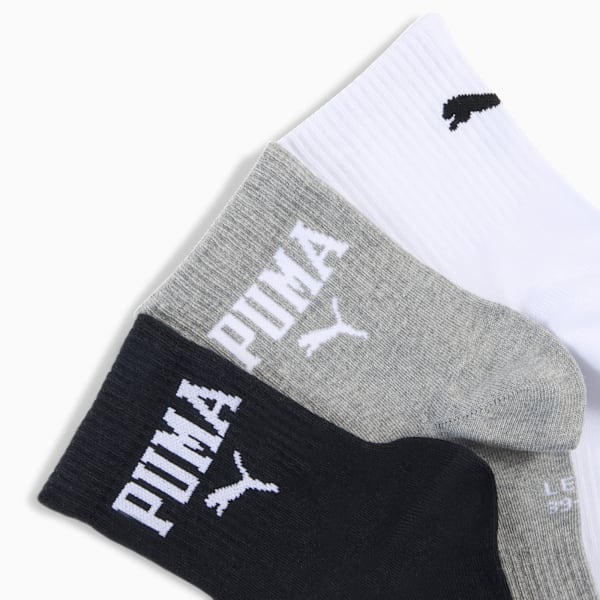 Logo Short Crew Socks Unisex (3-pack), grey/white/black, large-MEX