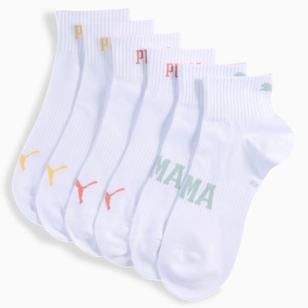 Logo Quarter Socks Unisex (3-pack), white combo, large-MEX
