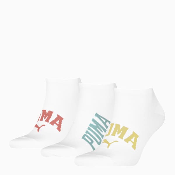 Medias invisibles con logo PUMA pares de 3, white combo, large-ARG