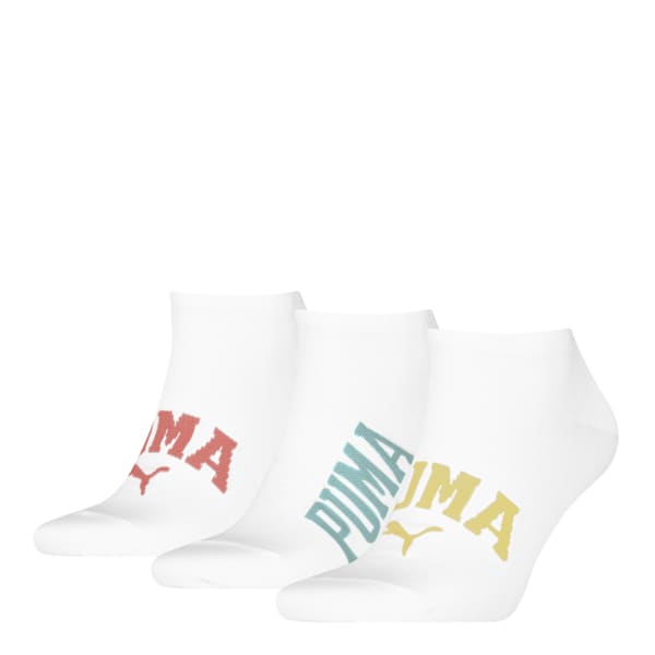 Logo Sneaker Socks Unisex (3-pack), white combo, large-MEX