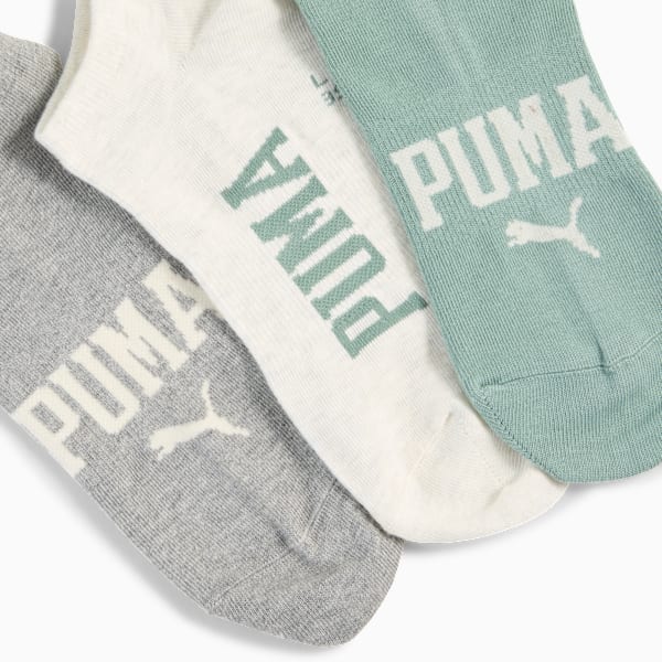 Medias invisibles con logo PUMA pares de 3, green / grey, large-ARG