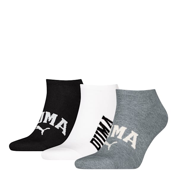 Logo Sneaker Socks Unisex (3-pack), grey/white/black, large-MEX