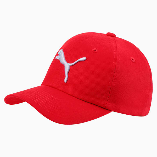 Essentials Woven Cap Kids, Flame Scarlet-P.Cat White, large-ZAF