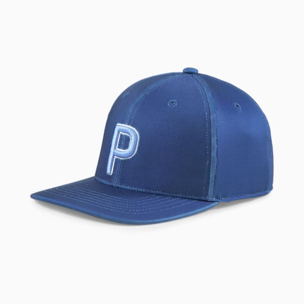 P Snapback Men's Golf Cap, Blazing Blue-Lavendar Pop, large-ZAF