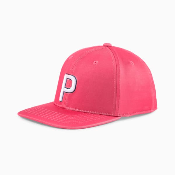 P Snapback Men's Golf Cap, Sunset Pink Heather-Bright White, large-ZAF