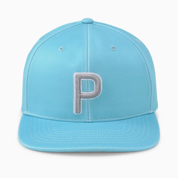 P Snapback Men's Golf Cap, Dusty Aqua Heather-QUIET SHADE, large-ZAF