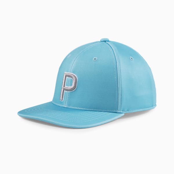 P Snapback Men's Golf Cap, Dusty Aqua Heather-QUIET SHADE, large-ZAF