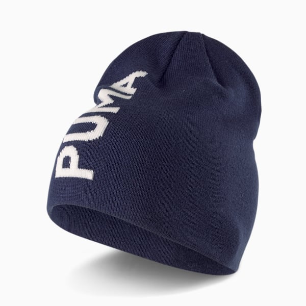 Essentials Classic Cuffless Beanie, Peacoat-Puma White, large-ZAF