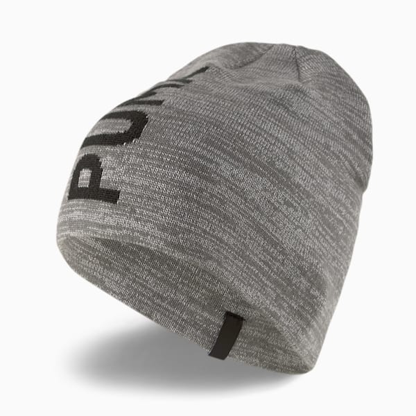 Essentials Classic Cuffless Beanie, Medium Gray Heather-Puma Black, large-ZAF