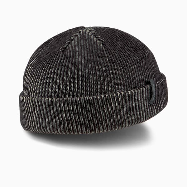 Ribbed Fisherman Beanie, Puma Black-Medium Gray Heather, large-ZAF