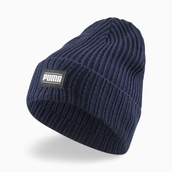 Classic Cuff Ribbed Beanie, Peacoat, large-ZAF