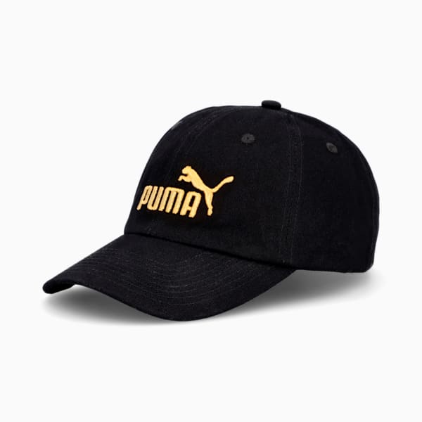 Essentials No.1 Cap, PUMA Black-Gold No1 Logo, large-ZAF