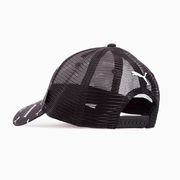 PUMA Academy Printed Trucker Cap, PUMA Black-Logo Power, large-ZAF
