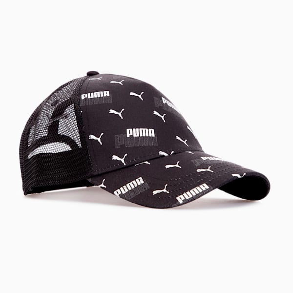 PUMA Academy Printed Trucker Cap, PUMA Black-Logo Power, large-ZAF