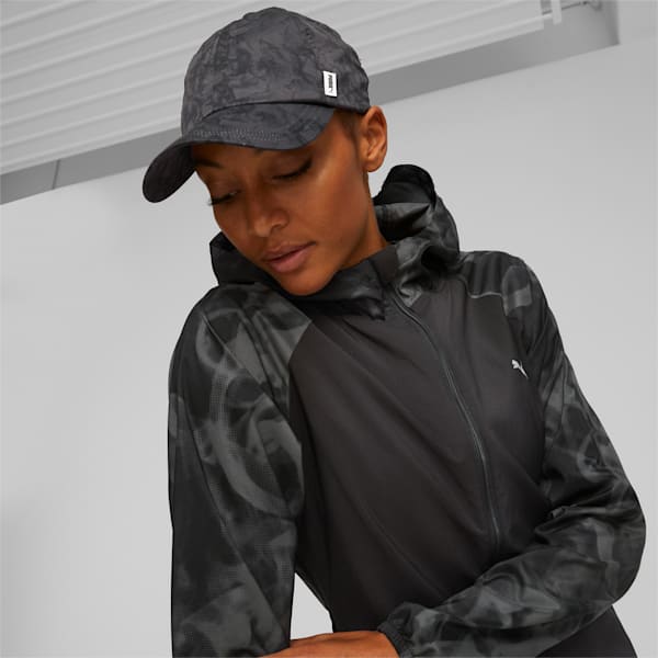 Ponytail Running Cap Women, PUMA Black-AOP, large-ZAF