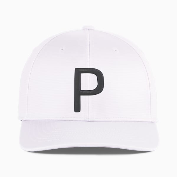 P Golf Cap, White Glow-PUMA Black, large-ZAF