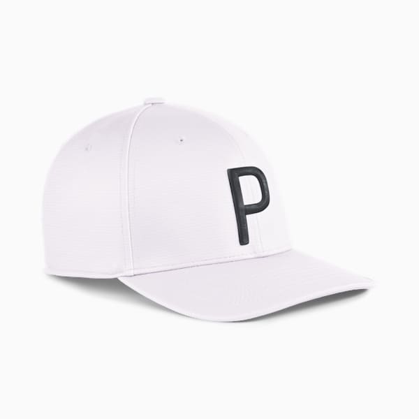 P Golf Cap, White Glow-PUMA Black, large-ZAF