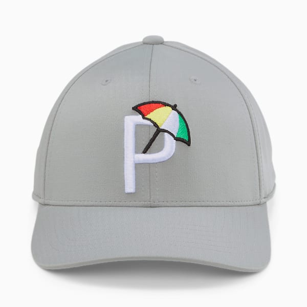 Palmer P Golf Cap, Ash Gray-White Glow, large-ZAF
