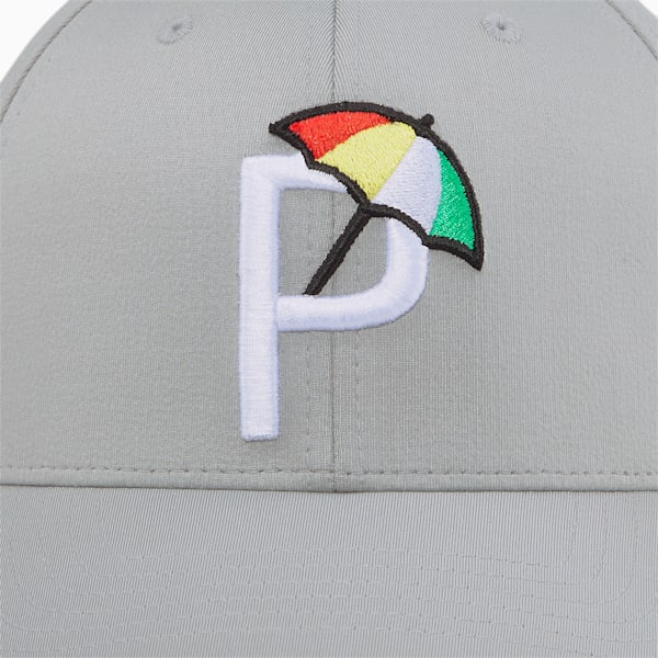 Palmer P Golf Cap, Ash Gray-White Glow, large-ZAF