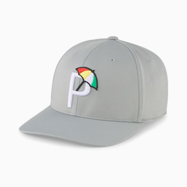 Palmer P Golf Cap, Ash Gray-White Glow, large-ZAF